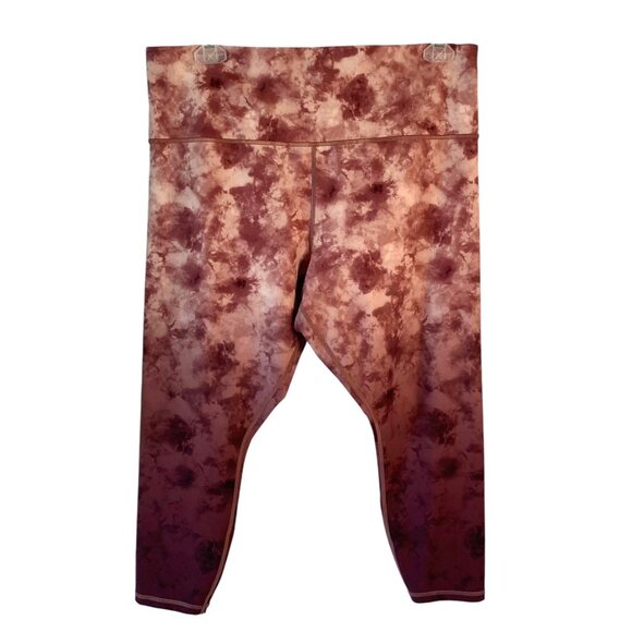 ATHLETA Shades of Pink Ballerina Gown Elation Printed 7/8 Crop Leggings Size 2X - Picture 1 of 9